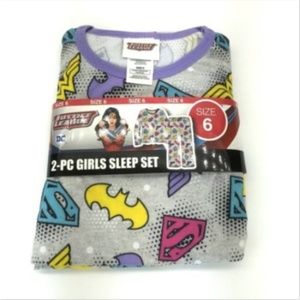 Justice League 2 piece Sleepwear Set Pajamas Girls